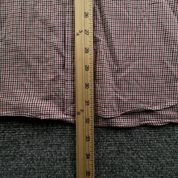 Ralph Lauren Long Sleeve Button Up Shirt Red Black Check Classic 17.5 34/35 Men - Picture 4 of 12